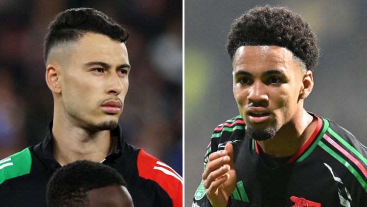 Split image of Gabriel Martinelli and Ethan Nwaneri.