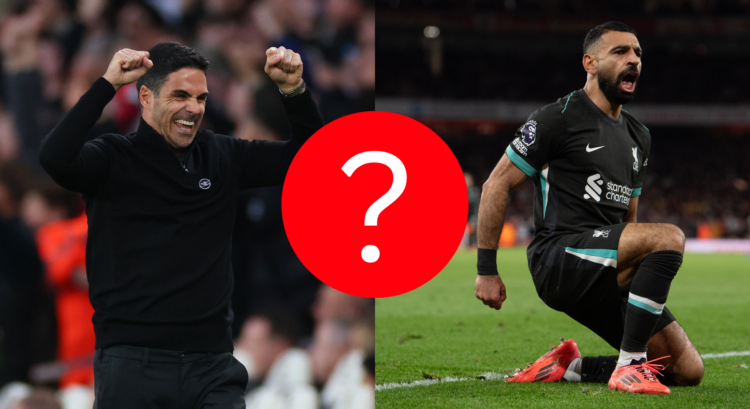 An image featuring Mikel Arteta and Mohamed Salah.
