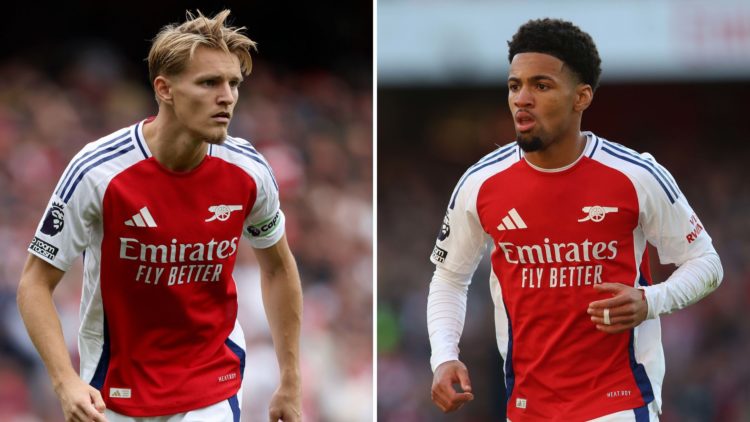 Split image of Martin Odegaard and Ethan Nwaneri.