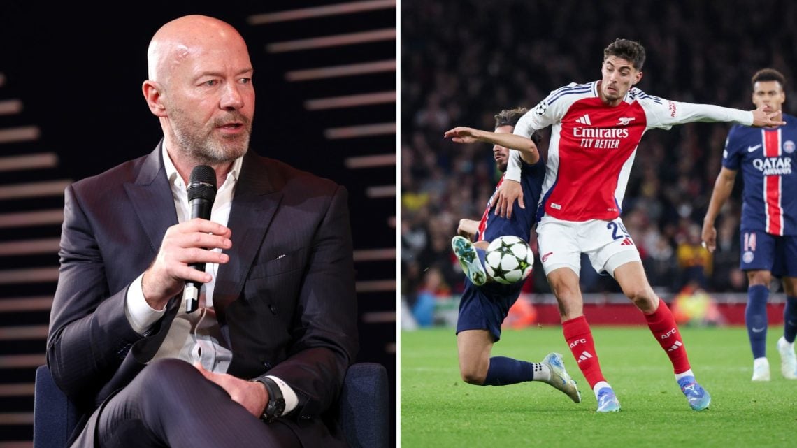 Split image Alan Shearer and Kai Havertz.