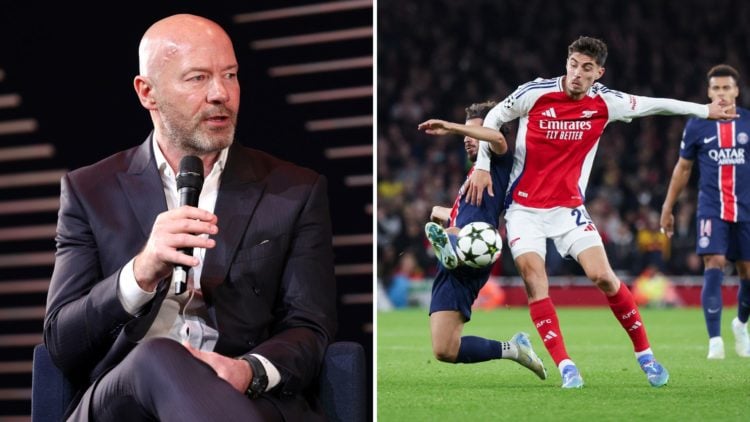 Split image Alan Shearer and Kai Havertz.