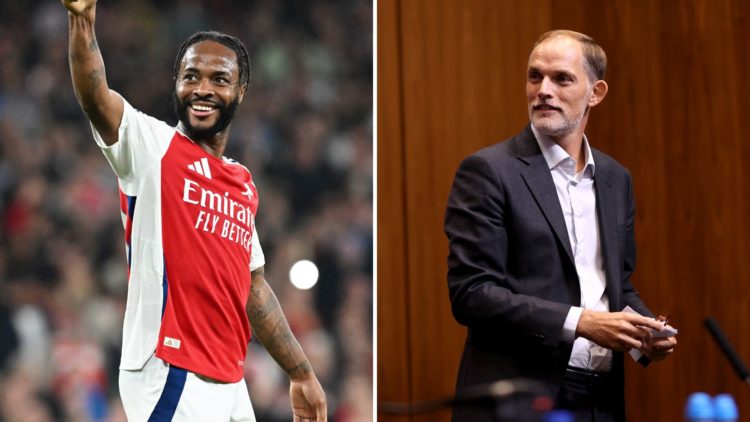 Split image of Raheem Sterling and Thomas Tuchel.