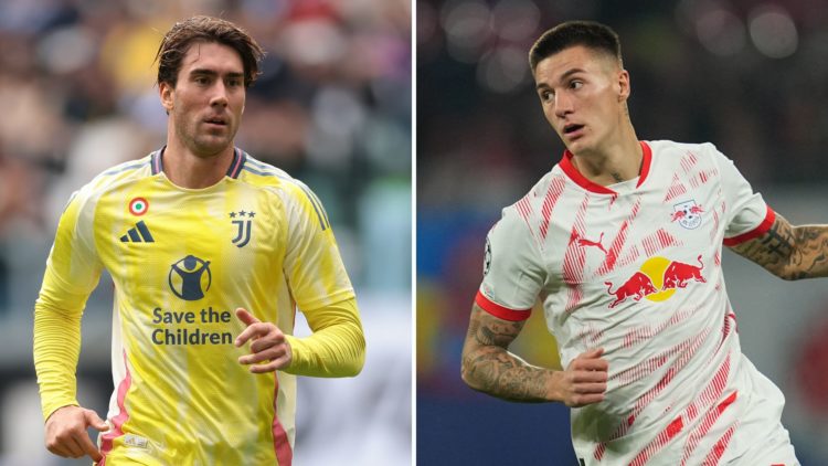 Split image of Dusan Vlahovic and Benjamin Sesko.