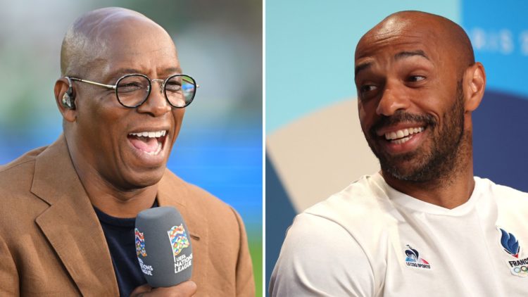 Split image of Ian Wright and Thierry Henry.