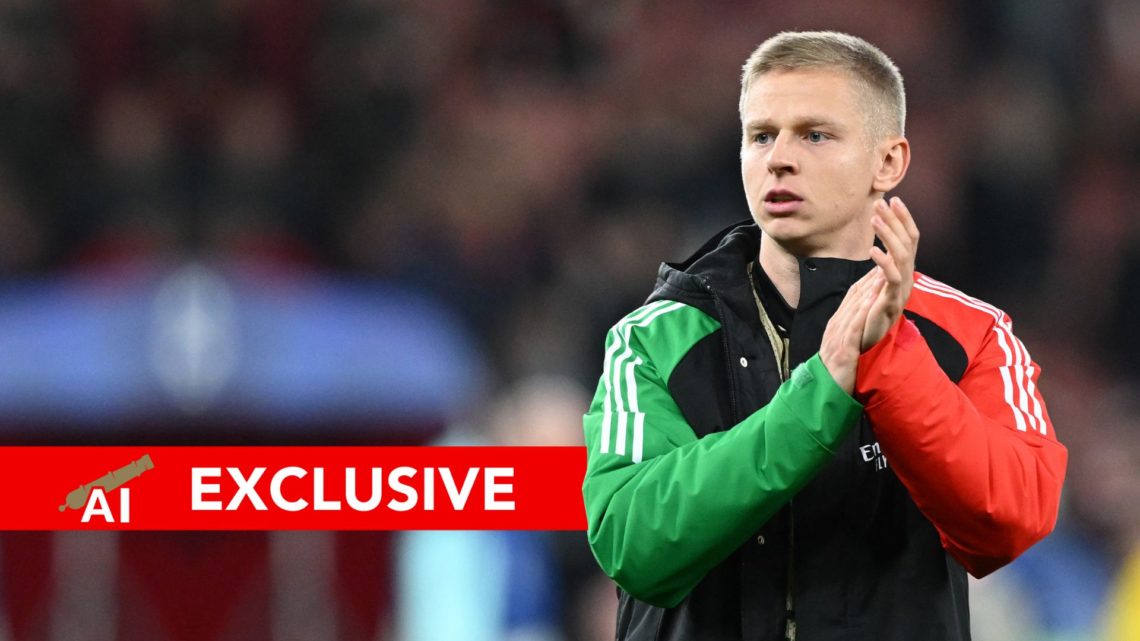 Oleksandr Zinchenko of Arsenal acknowledges the fans after the UEFA Champions League 2024/25 League Phase MD3 match between Arsenal FC and FC Shakh...
