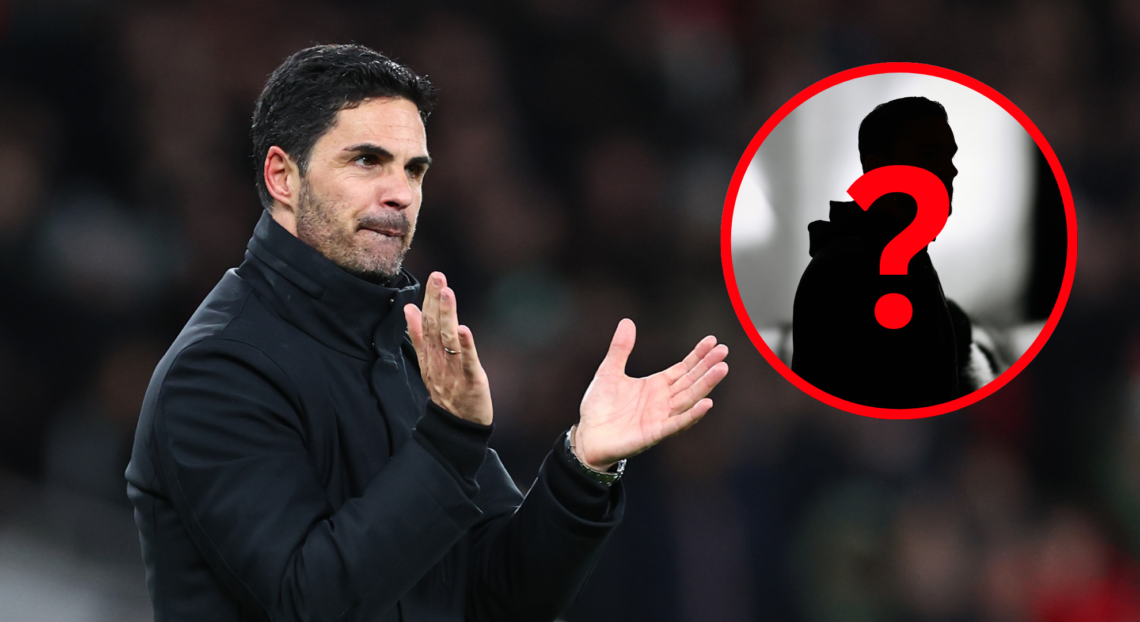 An image featuring Mikel Arteta and a silhouette.