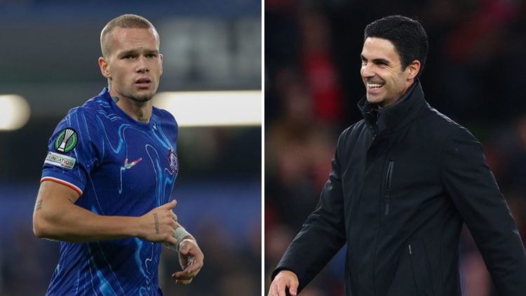 Split image of Mykhaylo Mudryk and Mikel Arteta.