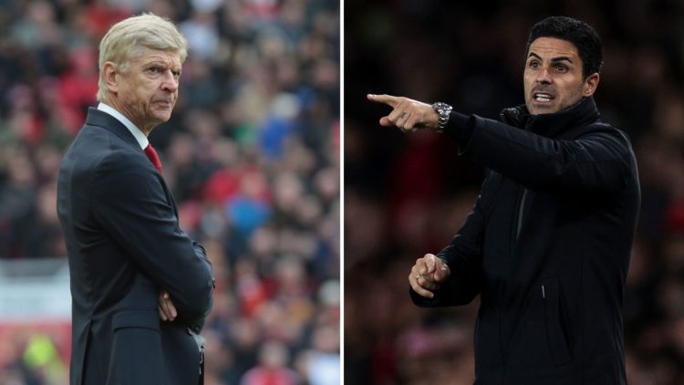 Arsene Wenger and Mikel Arteta.