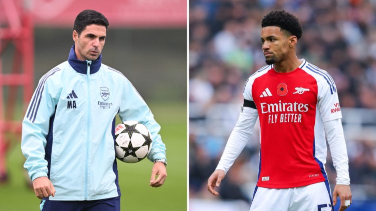 Split image of Mikel Arteta and Ethan Nwaneri.