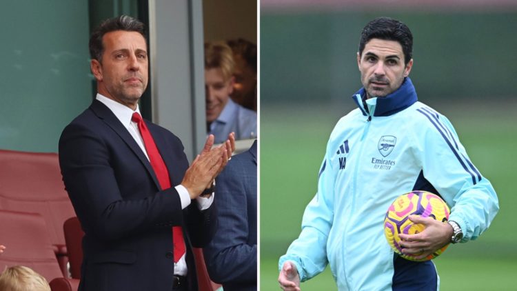 Split image of Edu Gaspar and Mikel Arteta.