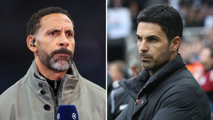 Split image of Rio Ferdinand and Mikel Arteta.