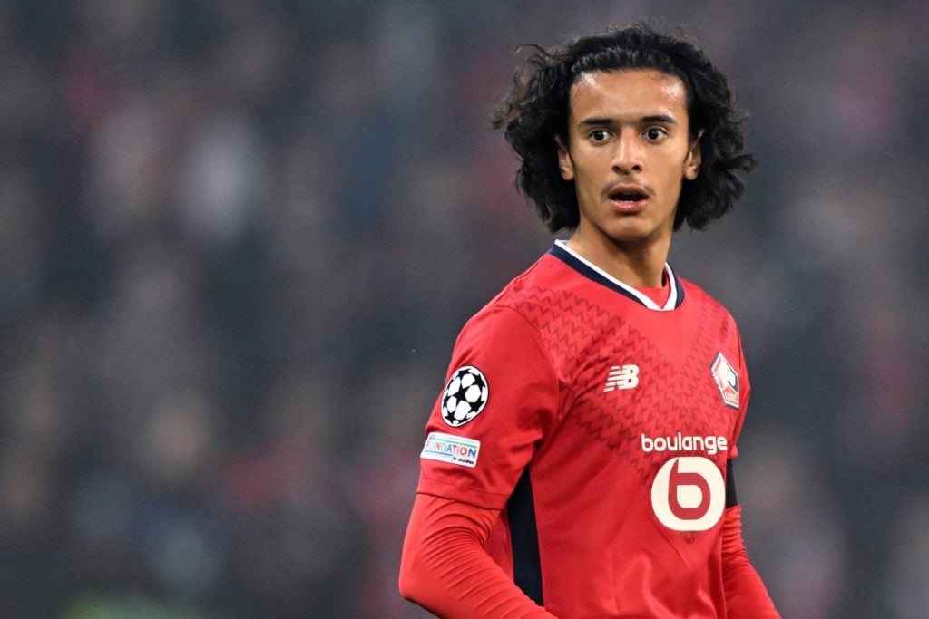 Ayyoub Bouaddi in action for Lille