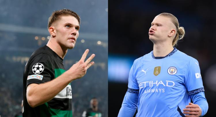 An image featuring Viktor Gyokeres and Erling Haaland.