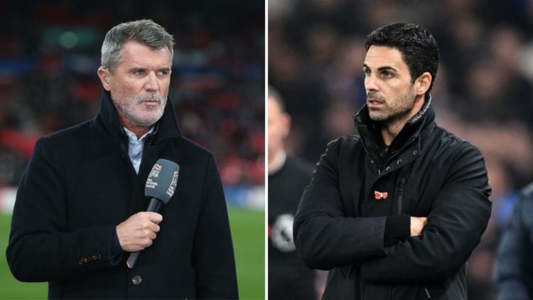 Split image of Roy Keane and Mikel Arteta.