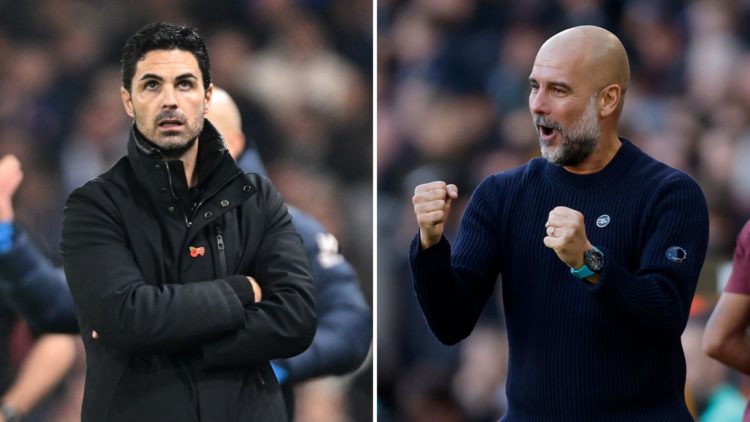 Mikel Arteta and Pep Guardiola.