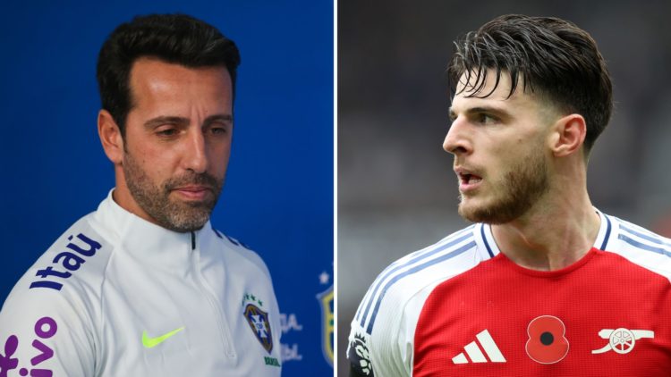 Split image of Edu Gaspar and Declan Rice.