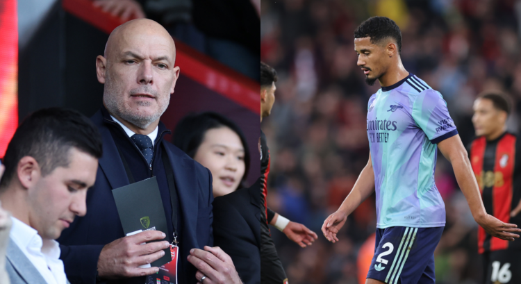 An image featuring Howard Webb and William Saliba.