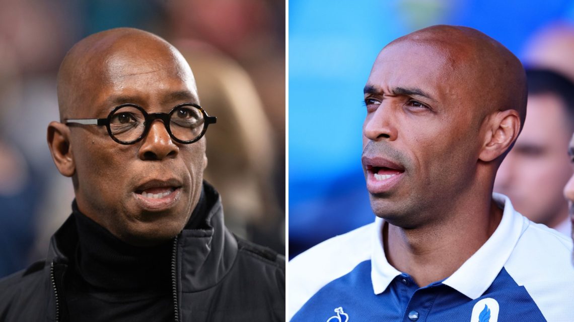 Split image of Ian Wright and Thierry Henry.