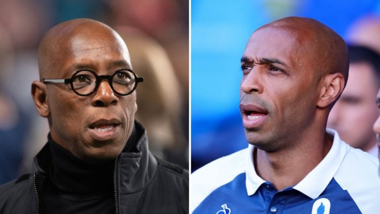 Split image of Ian Wright and Thierry Henry.