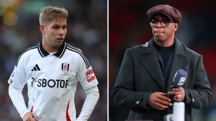 Split image of Emile Smith Rowe and Ian Wright.