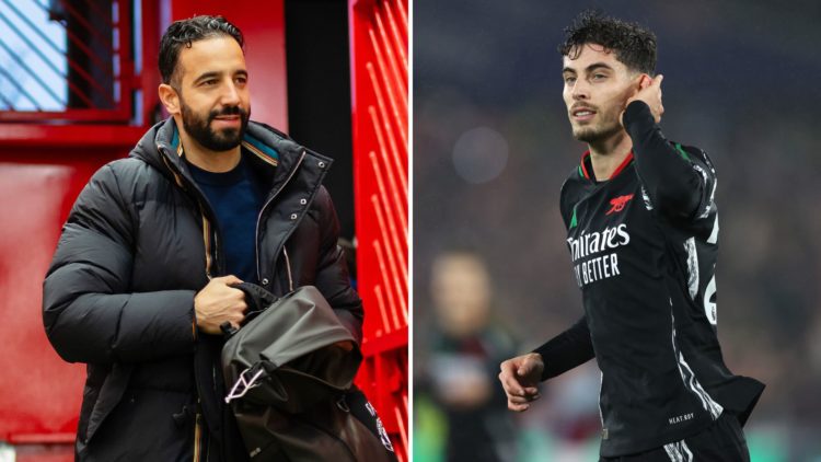 Split image of Ruben Amorim and Kai Havertz.