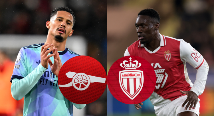An image featuring William Saliba and Folarin Balogun.