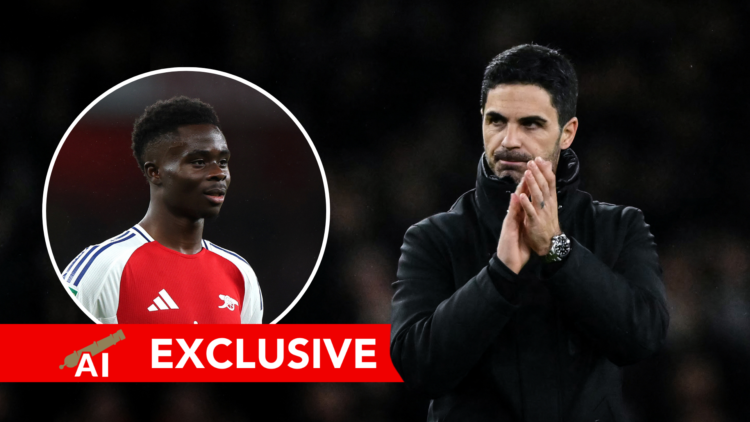 Arteta with Saka inset and an exclusive tag