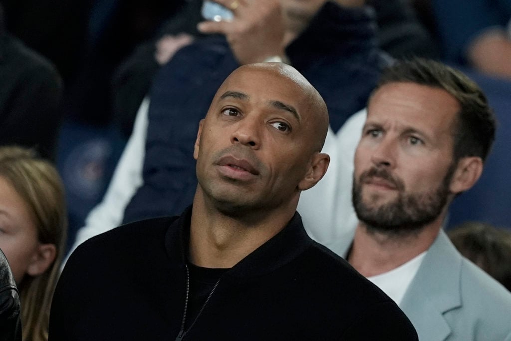 Thierry Henry looking on during a France game