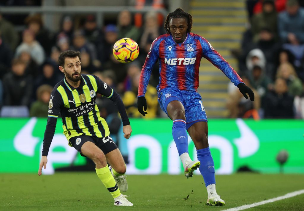 Eberechi Eze in action during Crystal Palace FC v Manchester City FC in the Premier League clash.