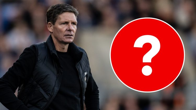 Oliver Glasner the Crystal Palace manager reacts during the Premier League match between Crystal Palace FC and Tottenham Hotspur FC. Inset, questio...