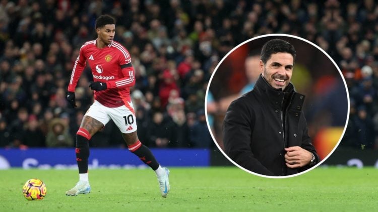 Manchester United's Marcus Rashford during the Premier League match between Manchester United FC and Nottingham Forest FC at Old Trafford on Decemb...