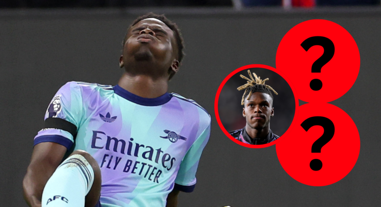 An image featuring Arsenal's Bukayo Saka and Nico Williams.