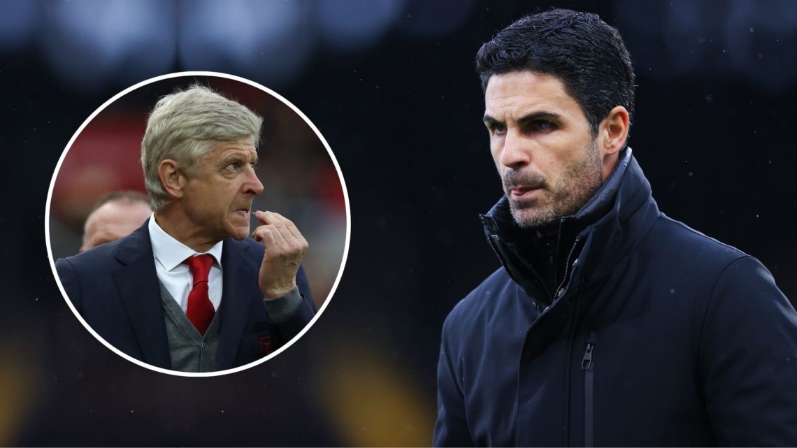 Mikel Arteta. Inset, Arsene Wenger.