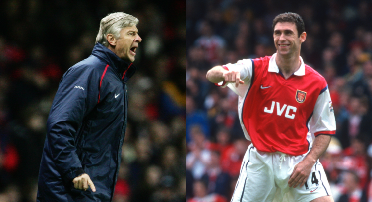 An image featuring Arsene Wenger and Martin Keown at Arsenal.