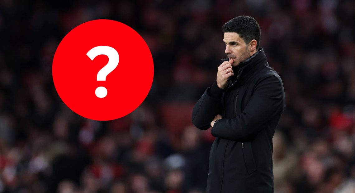 Arsenal boss Mikel Arteta looks on.