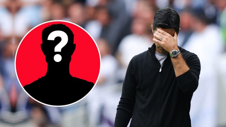 Mikel Arteta. Inset, mystery player.