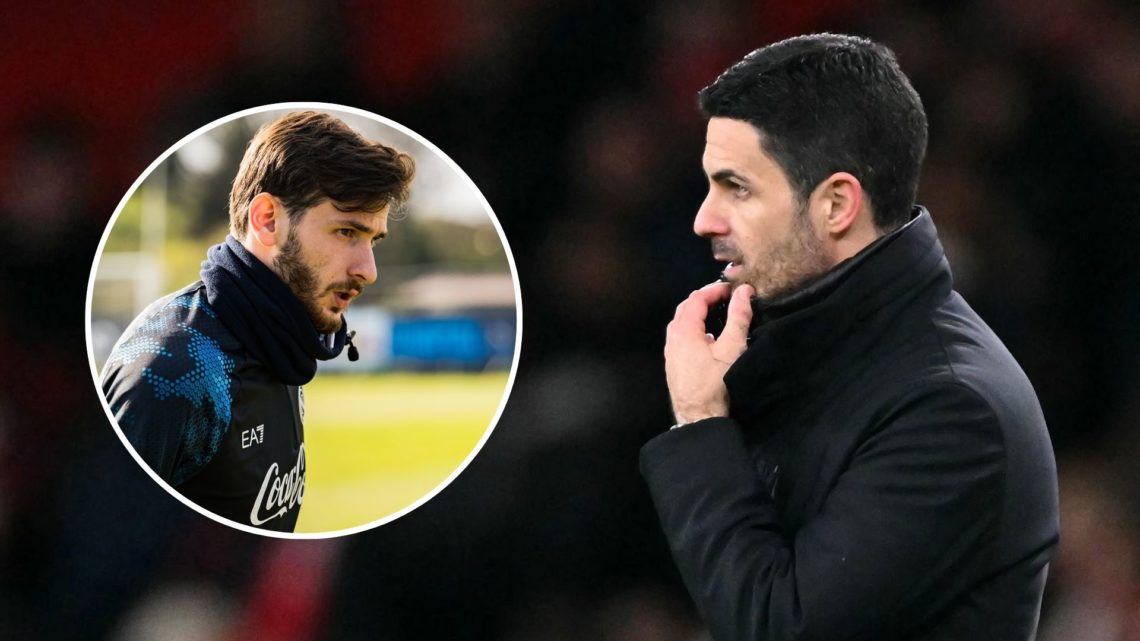 Mikel Arteta. Inset, Khvicha Kvaratskhelia