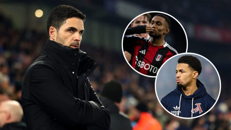 Mikel Arteta. Inset, Reiss Nelson and Ethan Nwaneri.