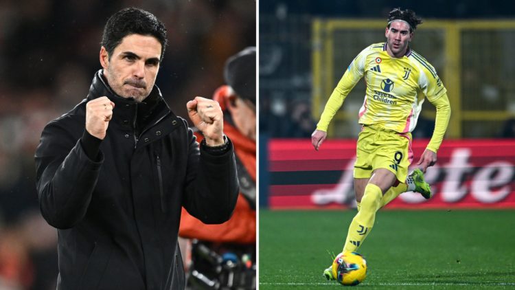 Mikel Arteta and Dusan Vlahovic.