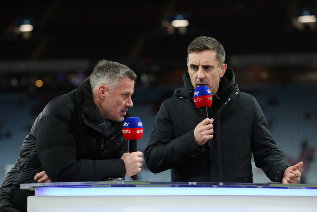 Gary Neville and Jamie Carragher working as pundits on Sky Sports