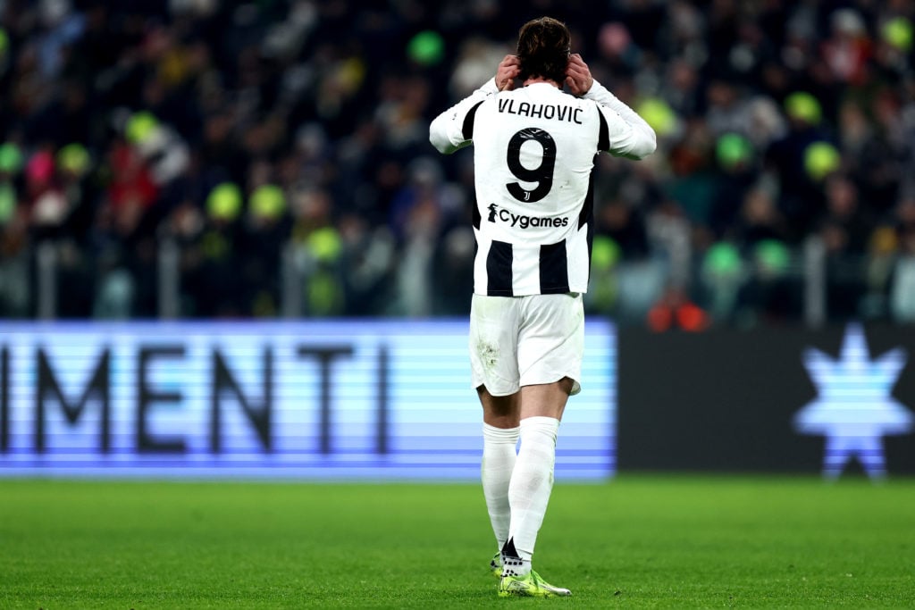 Dusan Vlahovic of Juventus Fc looks on during the Serie A