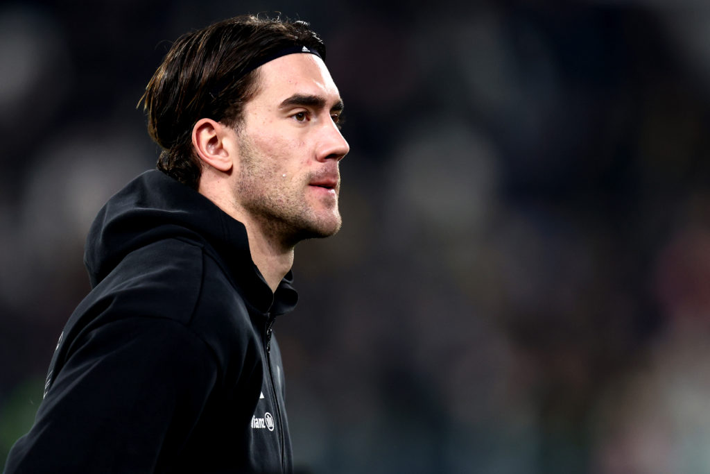 Dusan Vlahovic of Juventus Fc looks on during the Serie A