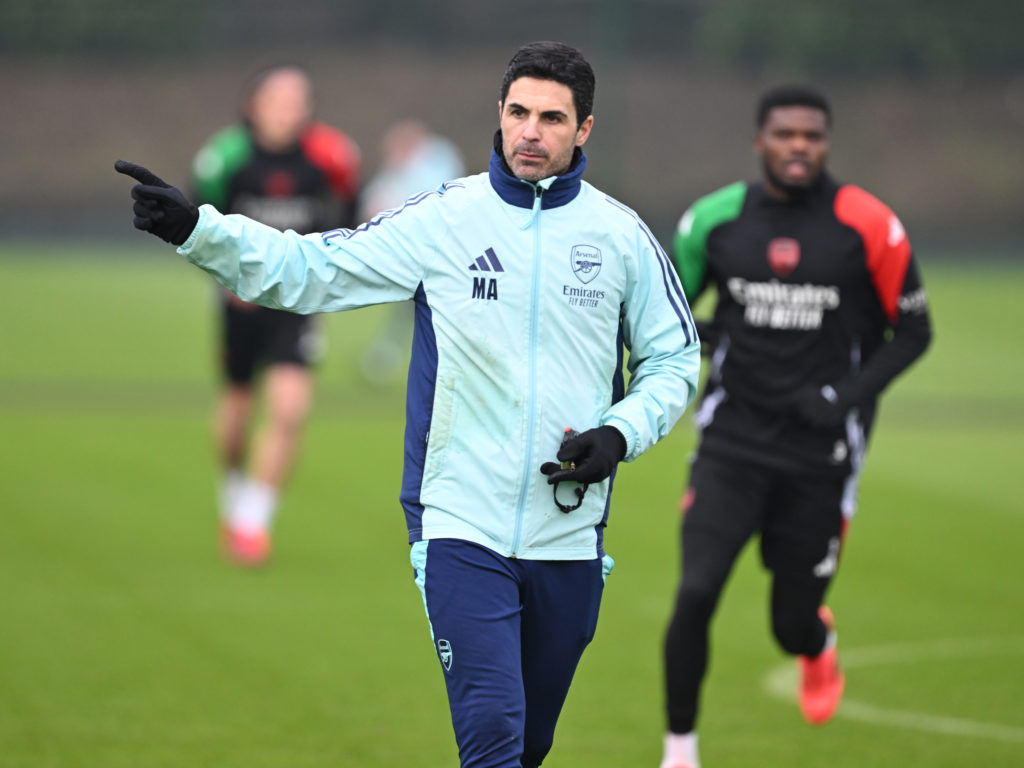 Arsenal FC Training Session And Press Conference - UEFA Champions League 2024/25 League Phase MD7