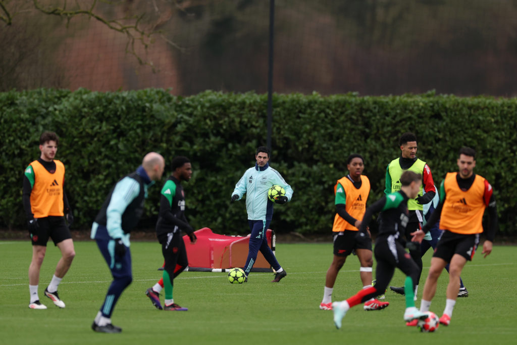 Arsenal FC Training Session And Press Conference - UEFA Champions League 2024/25 League Phase MD8