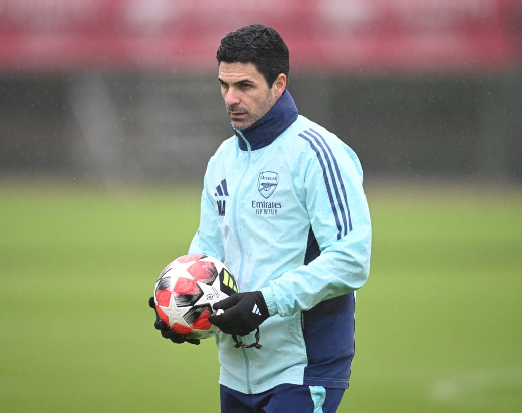 Arsenal FC Training Session And Press Conference - UEFA Champions League 2024/25 League Phase MD8