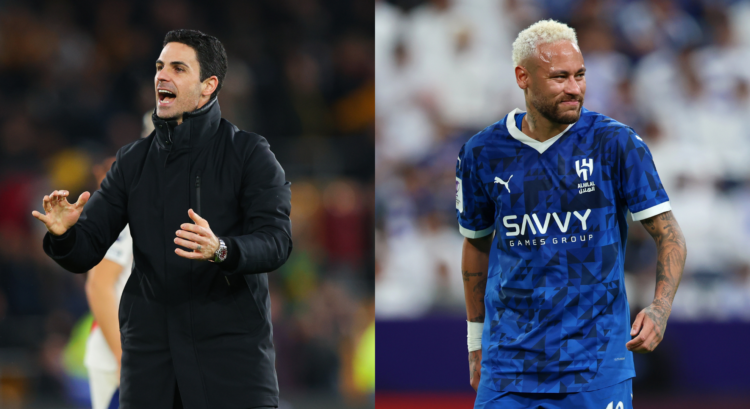 An image featuring Mikel Arteta and Neymar.
