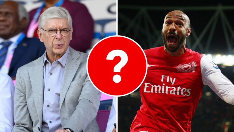 Arsene Wenger and Thierry Henry. Inset, a question mark.