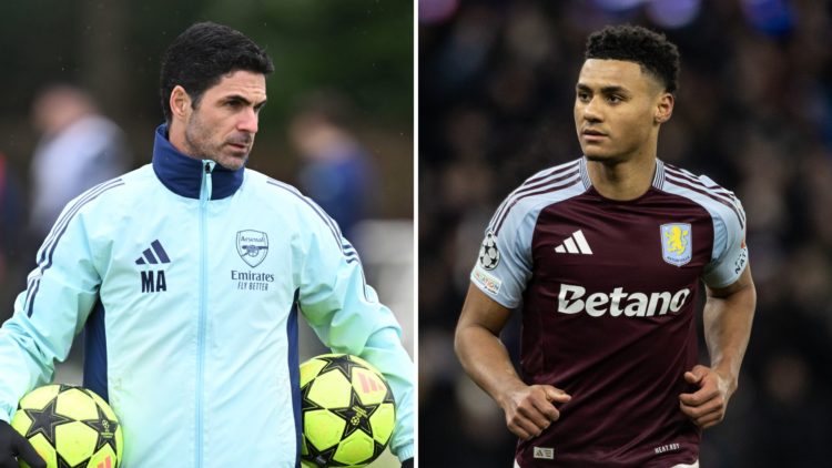 Split image of Mikel Arteta and Ollie Watkins.