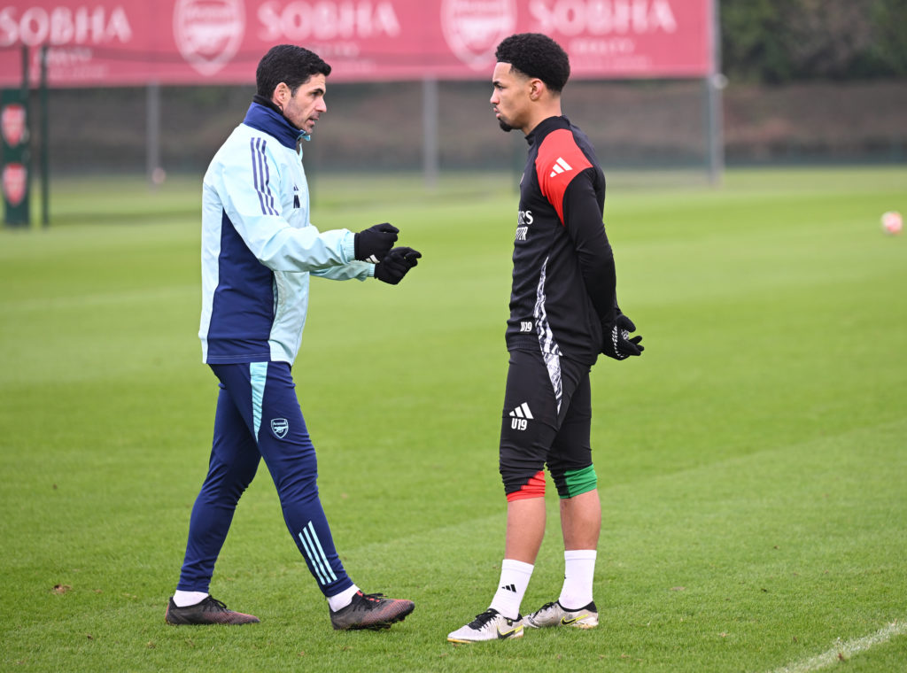 Arsenal FC Training Session And Press Conference - UEFA Champions League 2024/25 League Phase MD7