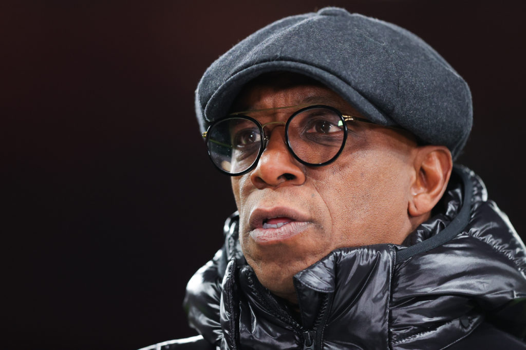 ITV Sport pundit Ian Wright during the Emirates FA Cup Fourth Round match between Manchester United and Leicester City at Old Trafford
